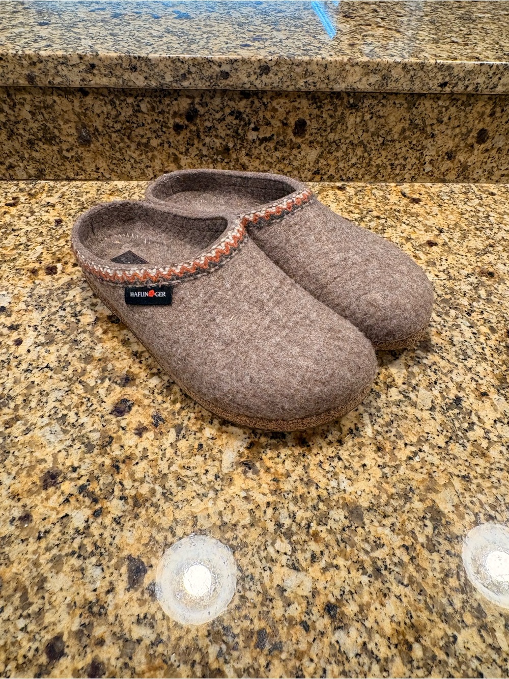 Haflinger Mules Felt Wool and Cork Beige Slip-On Clogs (EU 41) US 10-10.5 READ